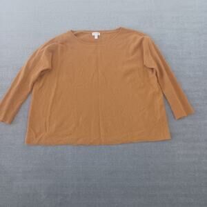 Garnet Hill Sweater Women S Marigold Boat Neck 100% Cashmere Oversized Minimal